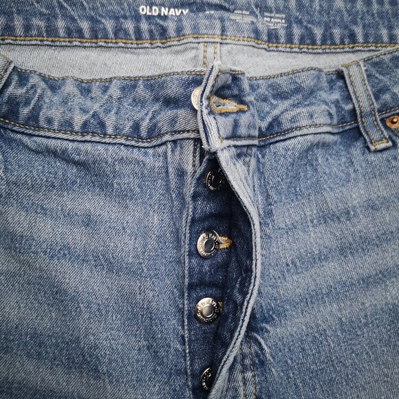 Old Navy Ladies Size 24 High Rise OG Loose Medium Wash Button Closure Jeans - Picture 6 of 14